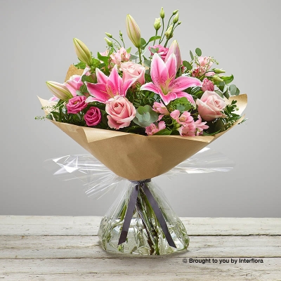 Pink Delight New Baby Hand tied